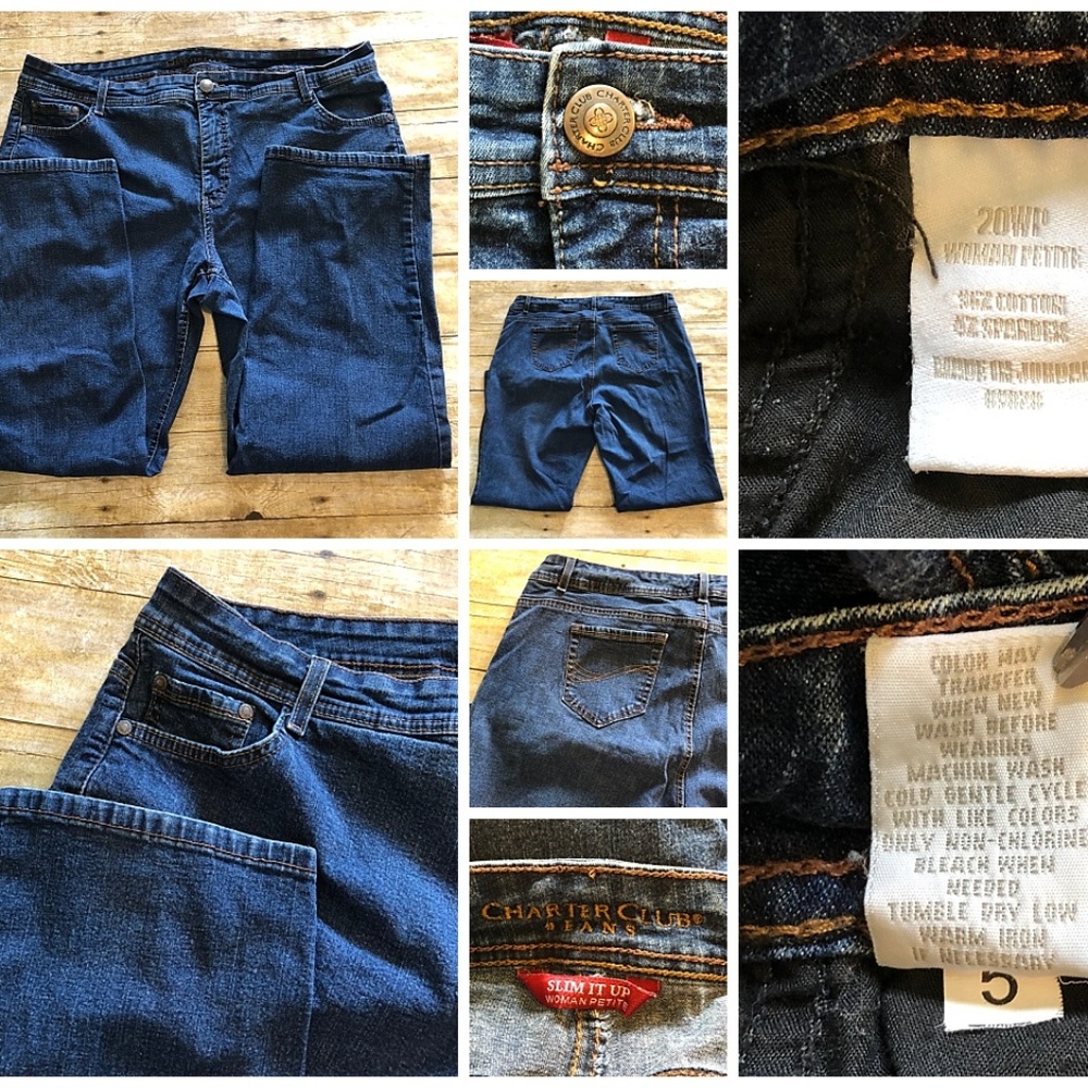 Charter Club Slim It Up Plus 20wp Petite Dark Wash